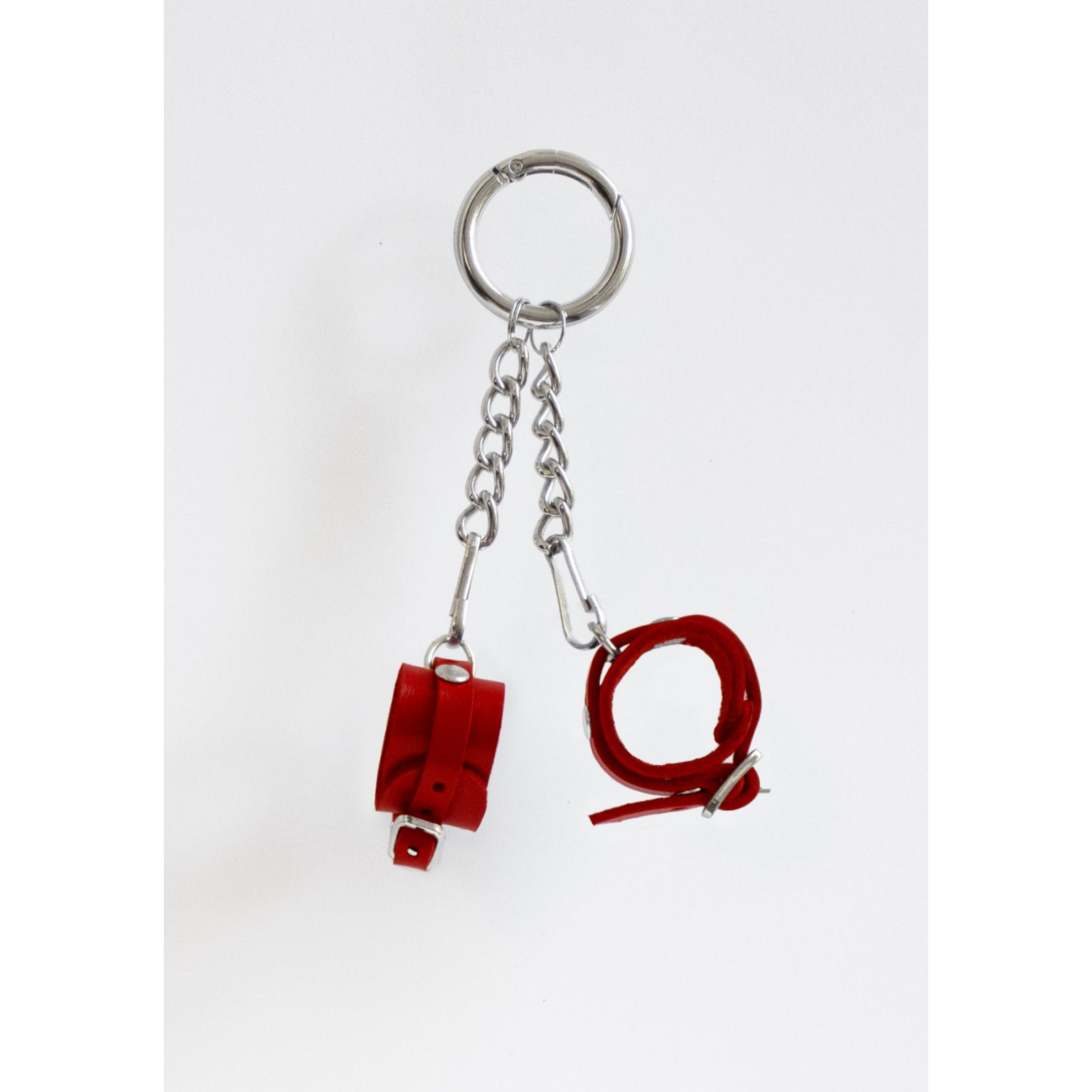 Брелок Наручники с пряжкой, красный