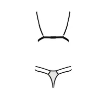 Комплект білизни Passion ORIHIME SET XXL/XXXL, white, стрепи, ліф і трусики — Просмотреть изображение 4