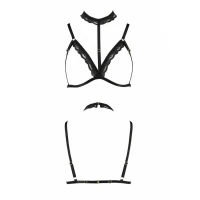 Бюстгальтер-стрепи з чокером Passion Exclusive SHELLY BRA S/M, black — Переглянути зображення 5
