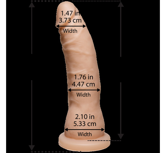 Фалоімітатор Doc Johnson Platinum TRUSKYN - The Tru Ride Slim 7 Inch, діаметр 4,4 см, двошаровий