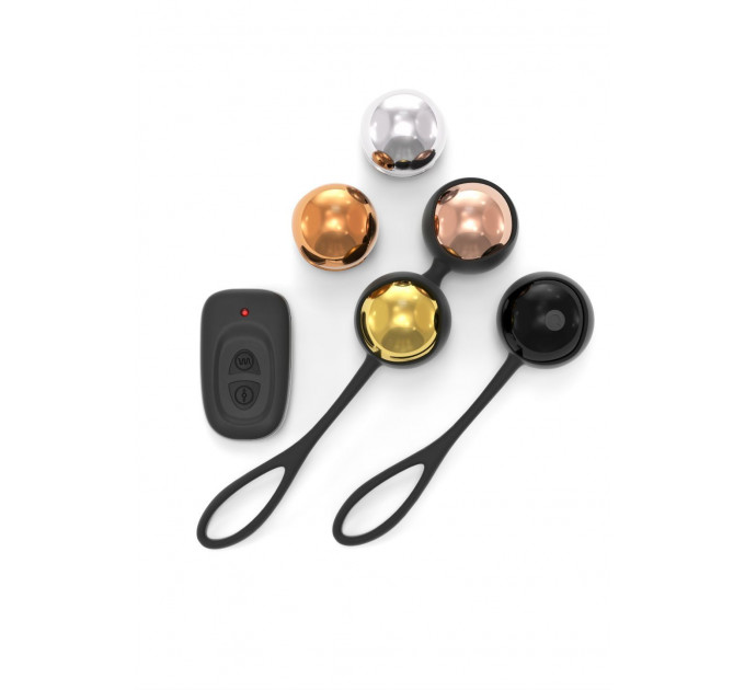 Набір вагінальних кульок Dorcel Training Balls, діам. 3,4 см, вага 20-117гр, є вібрація, пульт ДК