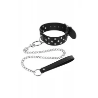 Нашийник з повідцем Fetish Tentation Rivets and Leash — Переглянути зображення 1