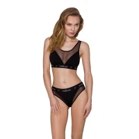 Трусики з прозорою вставкою Passion PS002 PANTIES L, black — Переглянути зображення 3