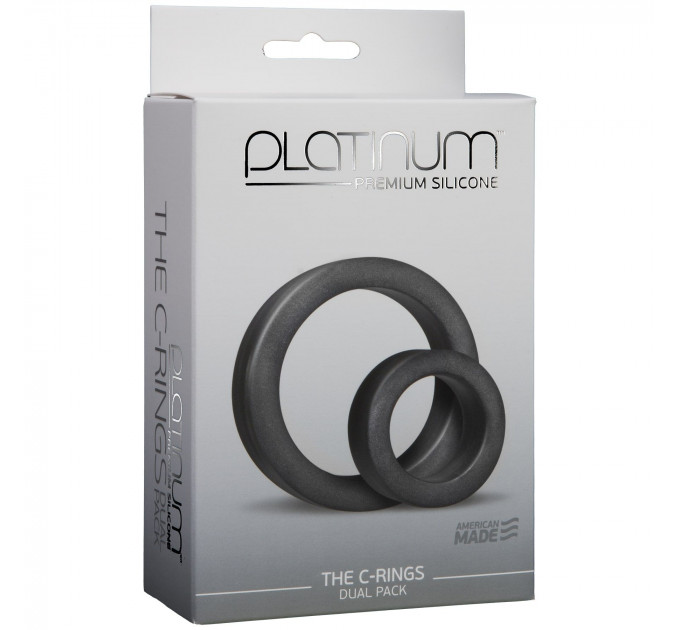 Набір ерекційних кілець Doc Johnson Platinum Premium Silicone — The C-Rings — Charcoal