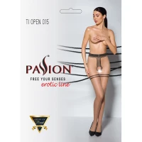 Тілесні колготки з доступом, контрастна подвійна резинка Passion TIOPEN 015 1/2 (20 den) beige — Переглянути зображення 5