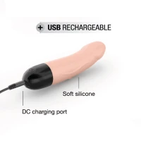 Вібратор Dorcel Real Vibration S Flesh 2.0, діаметр 3,7см, перезаряджається, для точки G — Переглянути зображення 5