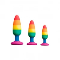 Силіконова анальна пробка Wooomy Hiperloo Silicone Rainbow Plug S, діаметр 2,4 см, довжина 9 см — Переглянути зображення 6