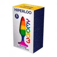 Силіконова анальна пробка Wooomy Hiperloo Silicone Rainbow Plug S, діаметр 2,4 см, довжина 9 см — Переглянути зображення 4