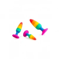 Силіконова анальна пробка Wooomy Hiperloo Silicone Rainbow Plug S, діаметр 2,4 см, довжина 9 см — Переглянути зображення 8