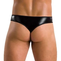 Чоловічі стринги Passion 033 THONG PAUL XXL/XXXL Black, під латекс — Просмотреть изображение 2