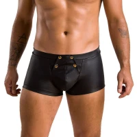 Чоловічі шкіряні боксери з клапаном Passion 050 SHORT PATRICK S/M Black — Переглянути зображення 1