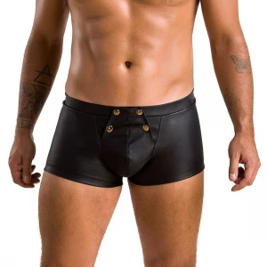 Чоловічі шкіряні боксери з клапаном Passion 050 SHORT PATRICK S/M Black