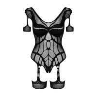 Нейлоновый бодистокинг с имитацией гартер Obsessive Bodystocking G334 S/M/L, black, с доступом Нейлоновый бодистокинг с имитацией гартер Obsessive Bodystocking G334 S/M/L, black, с доступом
