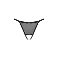 Прозорі стрінги з доступом Obsessive Celia Noir crotchless thong XS/S — Переглянути зображення 5