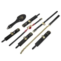 Розкішний набір для BDSM Zalo Bondage Play Kit, 10 аксесуарів у кейсі, шкіра, кристал Swarovski — Просмотреть изображение 3