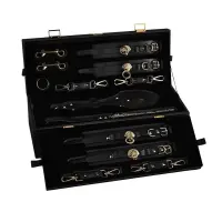 Розкішний набір для BDSM Zalo Bondage Play Kit, 10 аксесуарів у кейсі, шкіра, кристал Swarovski — Просмотреть изображение 1