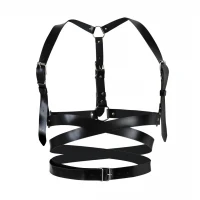 Шкіряна портупея Art of Sex - Melani Leather harness, Чорна XS-M — Переглянути зображення 1