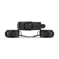 Наручники з нашийником Bedroom Fantasies: Collar &amp; Wrist Cuffs, чорні — Переглянути зображення 3