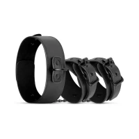 Наручники з нашийником Bedroom Fantasies: Collar &amp; Wrist Cuffs, чорні — Переглянути зображення 2