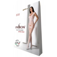 Бодістокінг з крилами Passion BS098 One Size, white, середня сітка, відкритий доступ — Переглянути зображення 6