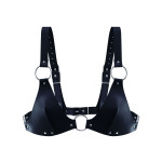 Ліф з натуральної шкіри Feral Feelings - Bikini Top Black