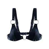 Ліф з натуральної шкіри Feral Feelings - Bikini Top Black — Переглянути зображення 1