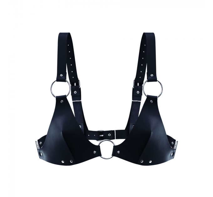 Ліф з натуральної шкіри Feral Feelings - Bikini Top Black