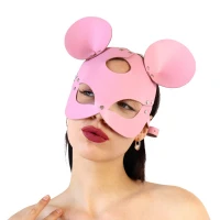 Шкіряна маска мишки Art of Sex - Mouse Mask, колір Рожевий — Переглянути зображення 1