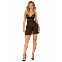 Еротичний комплект Obsessive Chemeris babydoll &amp; thong XS/S, пеньюар та стрінги — Переглянути зображення 5