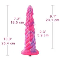 Фалоімітатор для секс-машин Hismith Awl Shape Silicone Dildo Monster Series, кріплення KlicLok — Просмотреть изображение 2