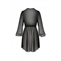 Пеньюар Passion AMBERLY PEIGNOIR black, XXL/XXXL, пояс у комплекті — Переглянути зображення 4