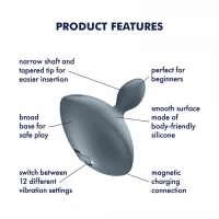Анальна вібропробка Satisfyer Booty Absolute Beginners 4, для початківців, ввідна частина 3 см — Переглянути зображення 5