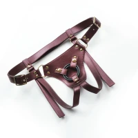 Трусики для страпона Strap-On-Me Harness Generous Blue, One Size, штучна шкіра, регульовані ремені, змінні кріплення для дилдо — Переглянути зображення 1