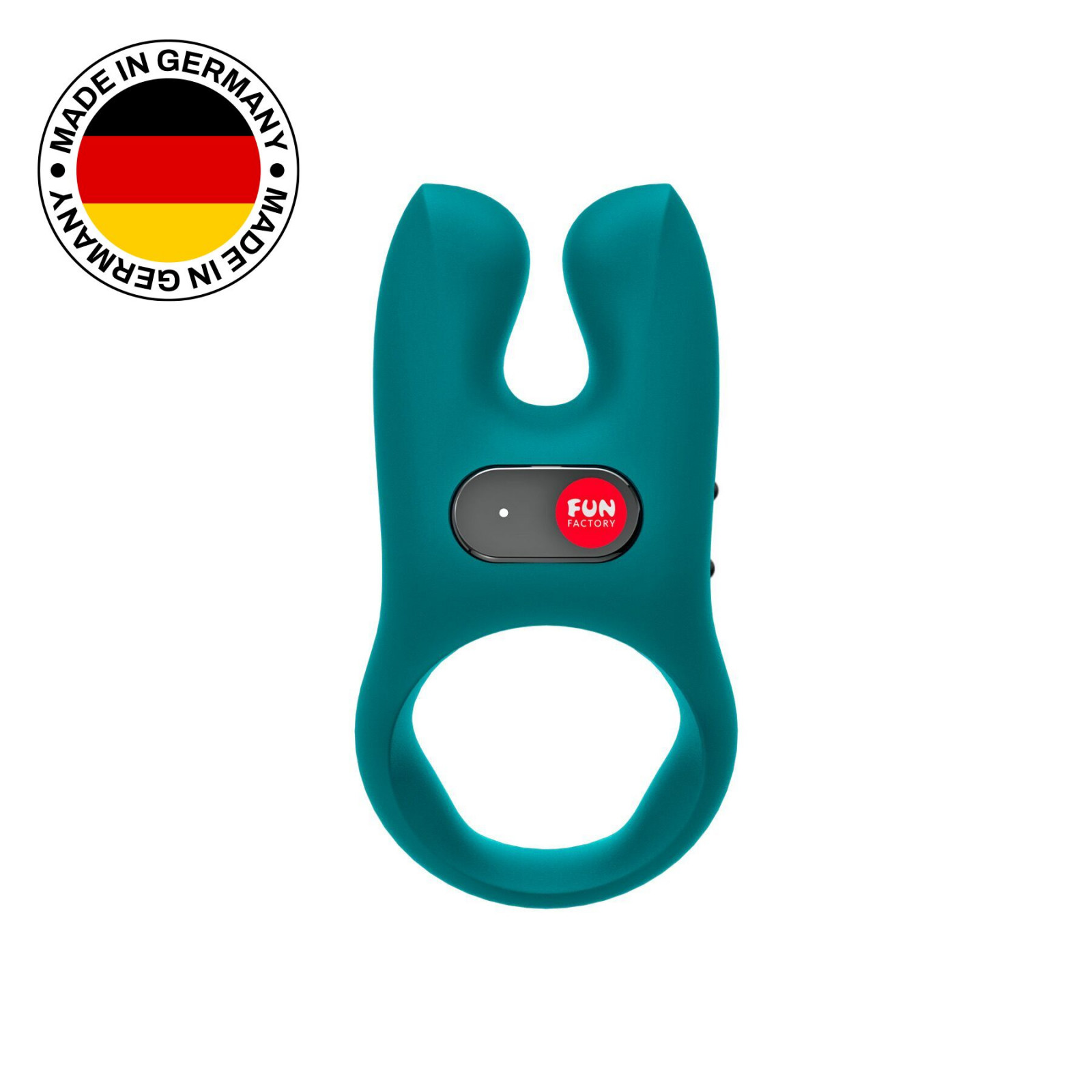 Ерекційне віброкільце з подвійною стимуляцією клітора Fun Factory NŌS deep sea blue, 2 мотори