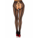 Стрип-колготки Leg Avenue Crotchless Net Tights with Heart Backseam, One Size, чорні, з доступом