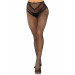 Стрип-колготки Leg Avenue Crotchless Net Tights with Heart Backseam, One Size, чорні, з доступом