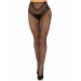 Стрип-колготки Leg Avenue Crotchless Net Tights with Heart Backseam, One Size, чорні, з доступом