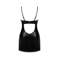 Сорочка Obsessive Norides chemise & thong, XL/2XL, облегающая, с мокрым эффектом, стринги в комплекте