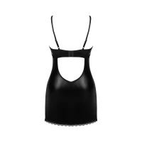 Сорочка Obsessive Norides chemise &amp; thong, XL/2XL, обтисла, з мокрим ефектом, стрінги в комплекті — Переглянути зображення 4