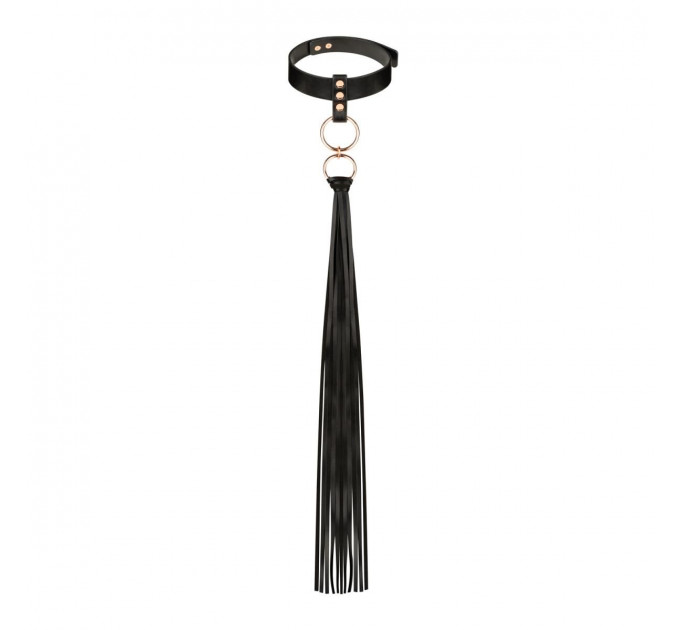 Нашийник с флогером Rosy Gold - Collar with Flogger - Black
