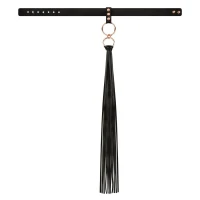 Нашийник с флогером Rosy Gold - Collar with Flogger - Black — Просмотреть изображение 4