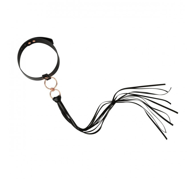 Нашийник с флогером Rosy Gold - Collar with Flogger - Black