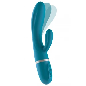 Вібратор-кролик Liebe Bend It Plus Ocean Blue, гнучкий, 2 мотори, 10 режимів