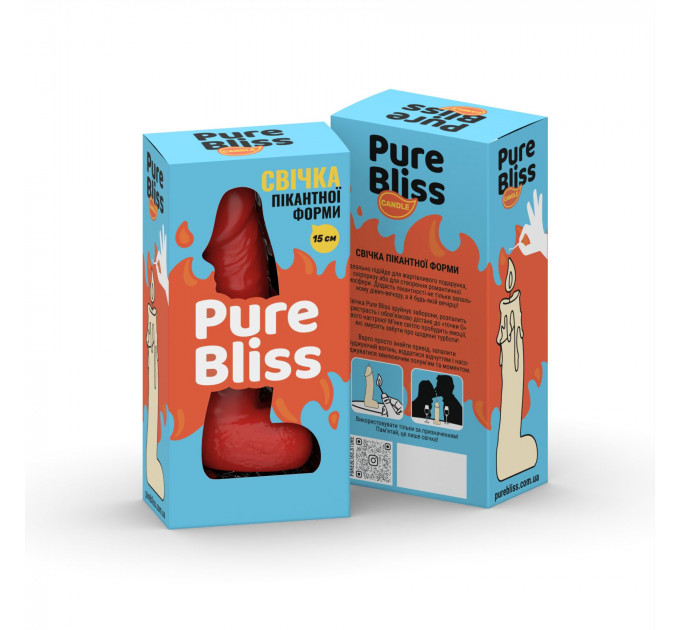 Свічка у вигляді члена Pure Bliss MINI Red 15 см