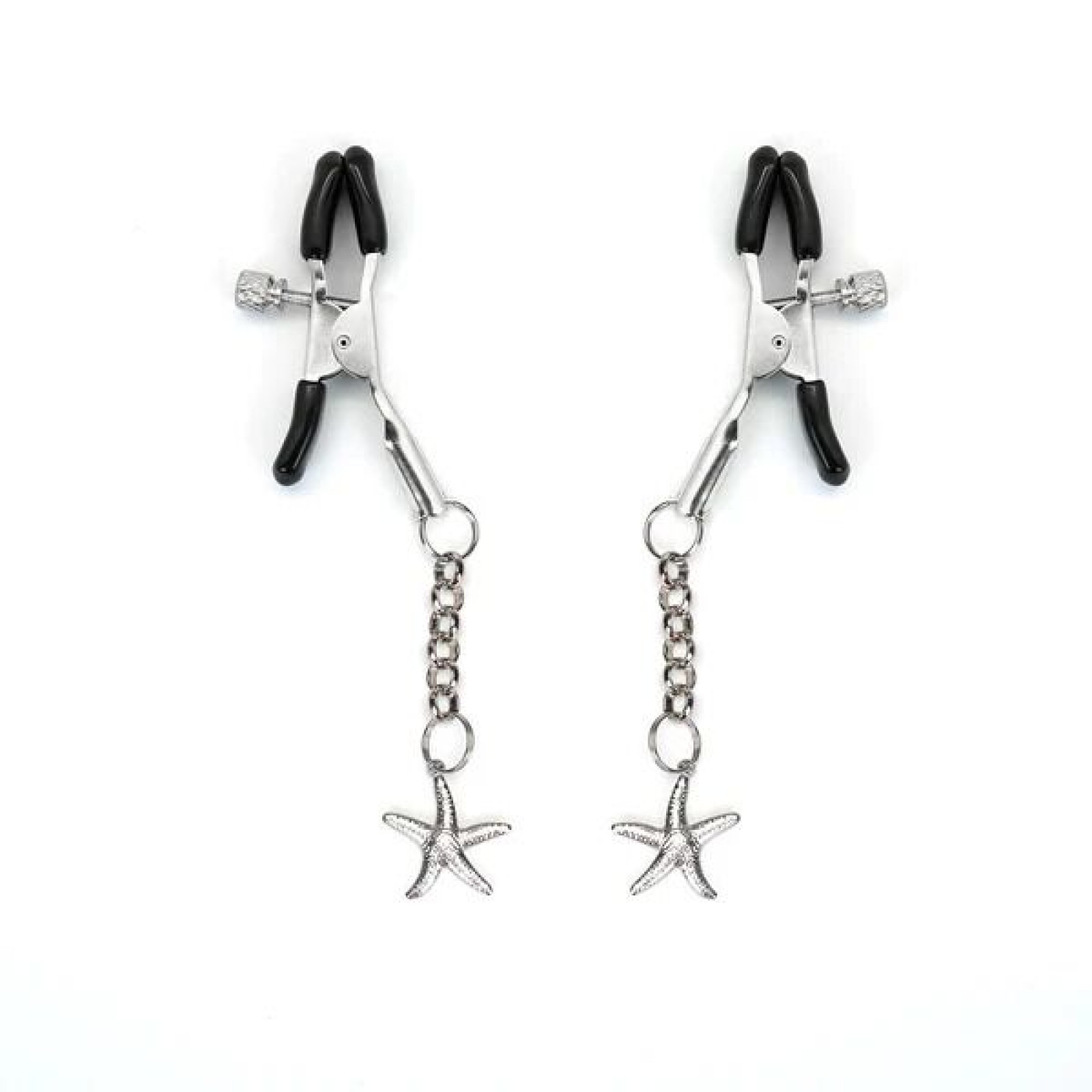 Затискачі для сосків Liebe Seele Starfish Nipple Clamps Silver, підвіска морська зірка