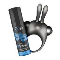 Набір Orgie Vibe Bunny: рідкий вібратор та ерекційне віброкільце — Просмотреть изображение 2