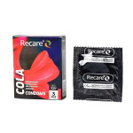 Презервативи Holographic Recare Cola Dotted&Ribbed Condoms 3 шт, з пухирцями і ребрами, аромат: Кола
