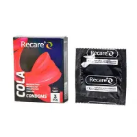 Презервативи Holographic Recare Cola Dotted&amp;Ribbed Condoms 3 шт, з пухирцями і ребрами, аромат: Кола — Переглянути зображення 1