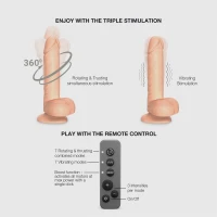 Фалоімітатор з вібрацією та ротацією Strap-On-Me Rotating &amp; Vibrating Realistic Dildo – L – Vanilla — Переглянути зображення 2