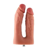 Подвійний фалоімітатор для секс-машин Hismith Silicone Double Penetrator Dildo, система KlicLok — Переглянути зображення 1
